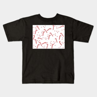 Candy Canes on White Kids T-Shirt